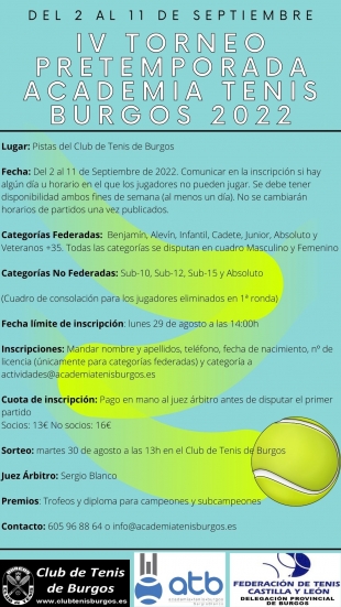 IV TORNEO PRETEMPORADA ACADEMIA TENIS BURGOS 2022