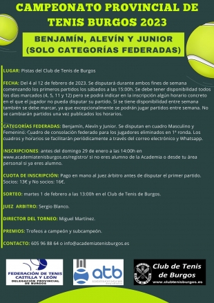 CAMPEONATO PROVINCIAL DE TENIS BURGOS 2023