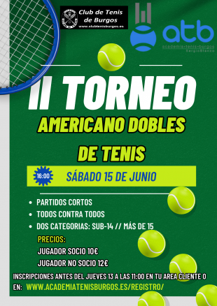 II TORNEO AMERICANO DOBLES DE TENIS