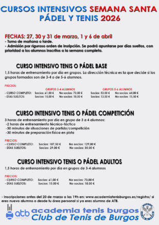 Cursos Intensivos Semana Santa 2026